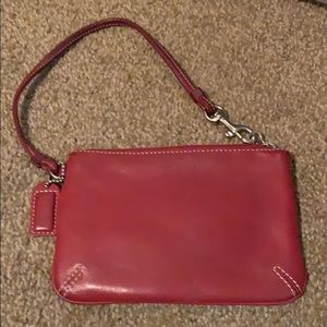 Leather coach wristlet